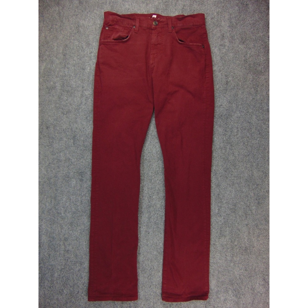 7 For All Mankind Pants Mens 30x34 The Straight Red Solid Stretch Chino Denim